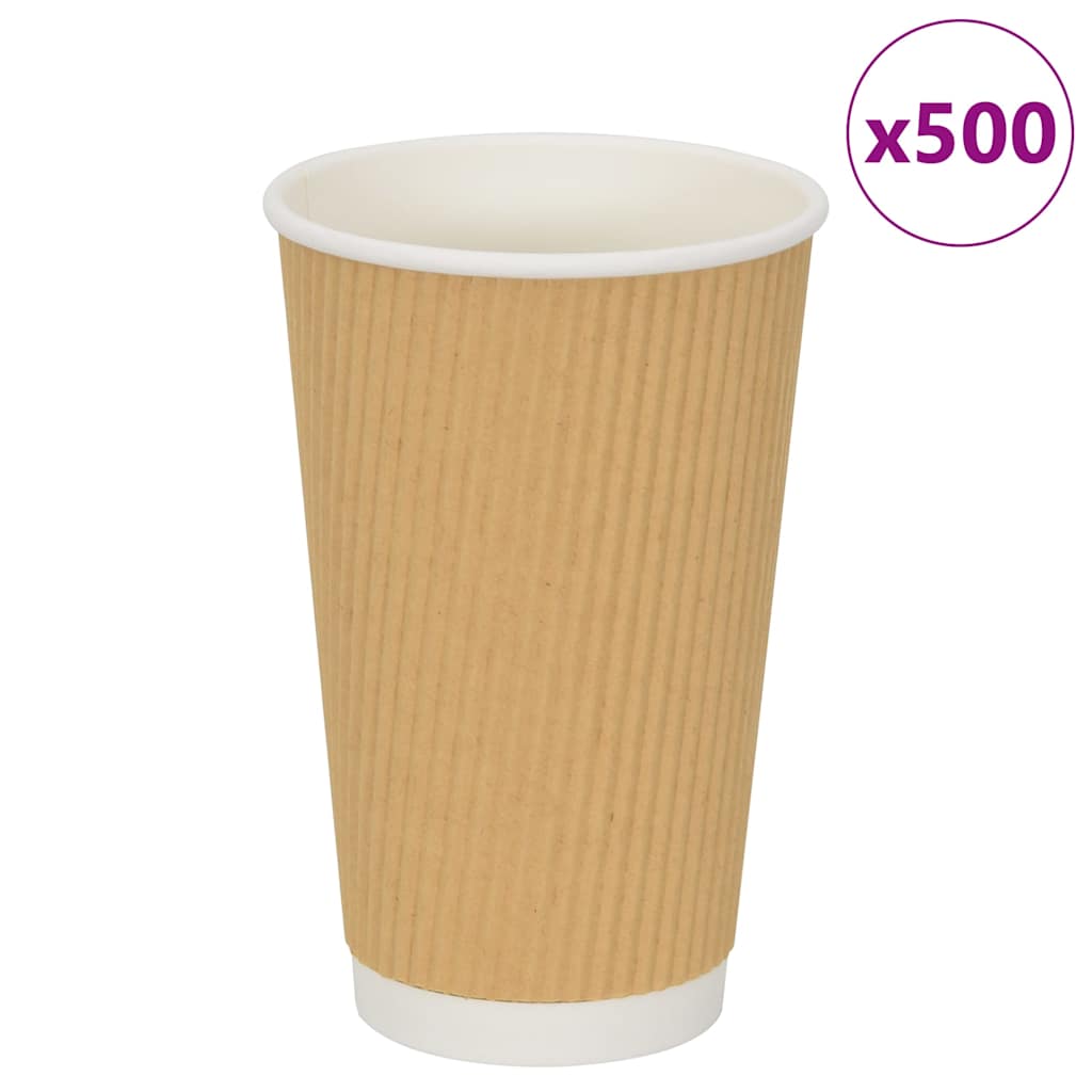 Pappbecher, 500 Stk., 400ml, Braun