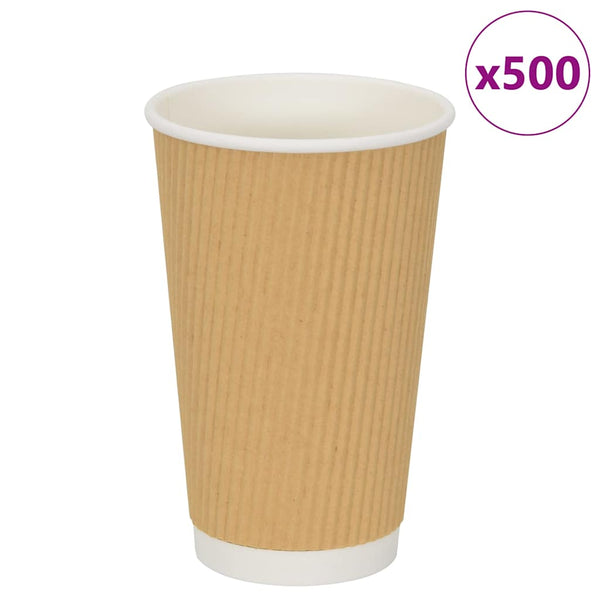 Pappbecher, 500 Stk., 400ml, Braun