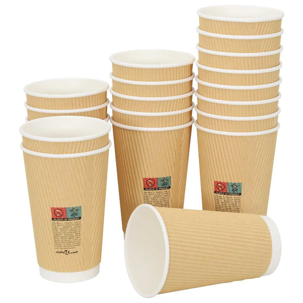Pappbecher, 500 Stk., 400ml, Braun