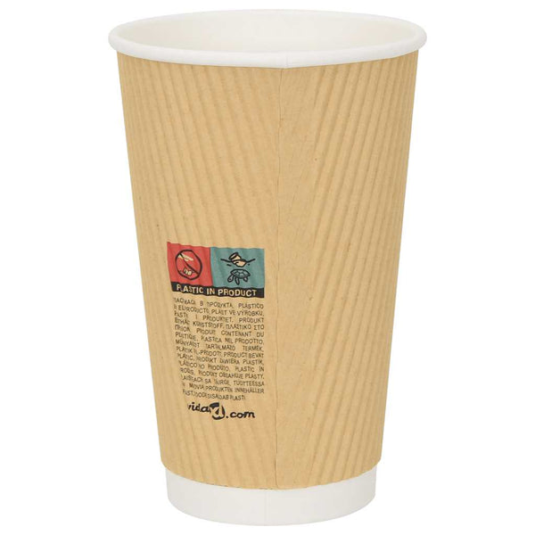 Pappbecher, 500 Stk., 400ml, Braun