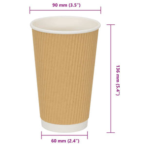 Pappbecher, 500 Stk., 400ml, Braun