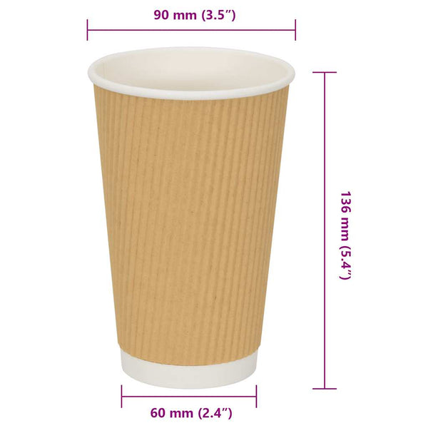 Pappbecher, 500 Stk., 400ml, Braun