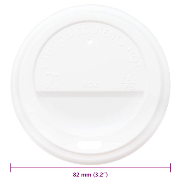 Pappbecher Deckel Ø80mm, Weiß, 1000 Stk.