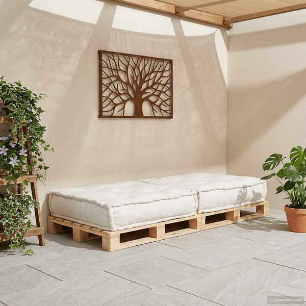 Modulares Sofaelement Creme Stoff 70x70