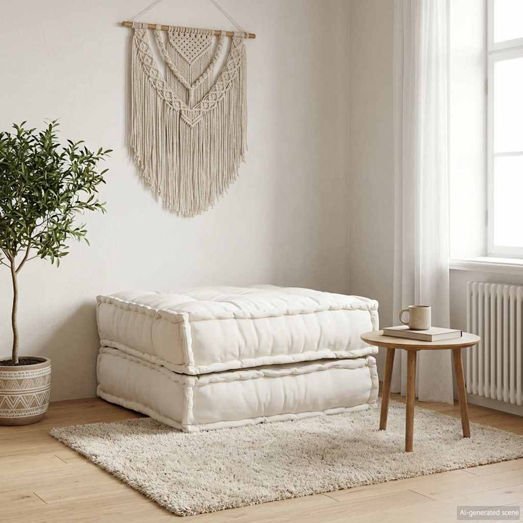 Modulares Sofaelement Creme Stoff 70x70