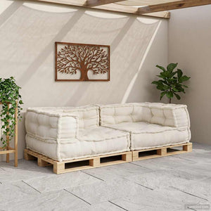 2-Sitzer Modulsofa Creme Stoff