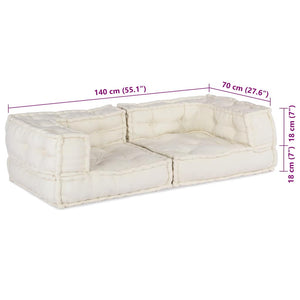 2-Sitzer Modulsofa Creme Stoff