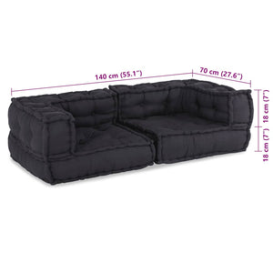 2-Sitzer Modulsofa Anthrazit Stoff
