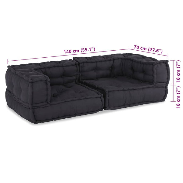 2-Sitzer Modulsofa Anthrazit Stoff
