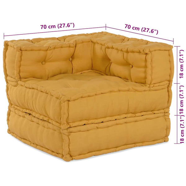 Gelbes modulares Sofaelement 70x70 cm