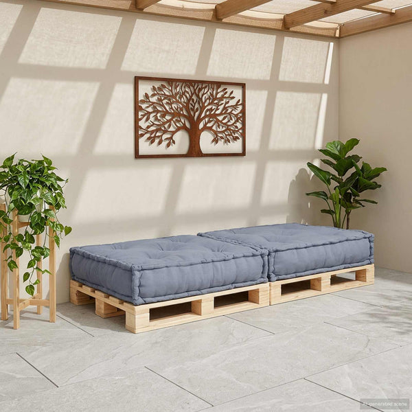Modulare Sofagarnitur Grau Stoff 70x70
