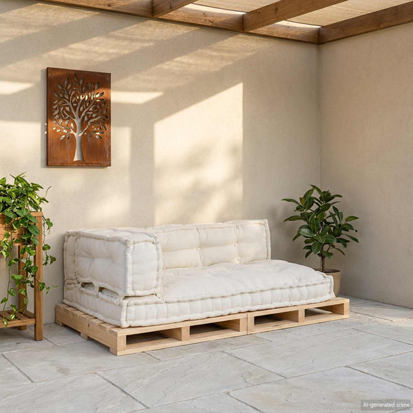 Palettensofa Kissen Creme 3er Set