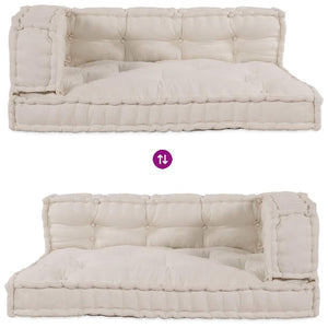 Palettensofa Kissen Creme 3er Set