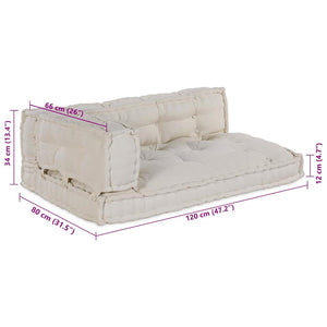 Palettensofa Kissen Creme 3er Set