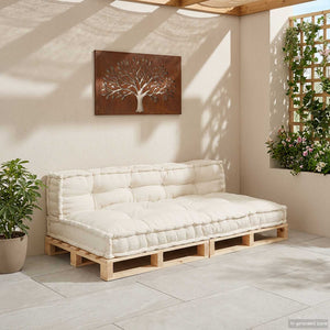 Palettensofa Kissen Creme 120x80 cm 2er Set