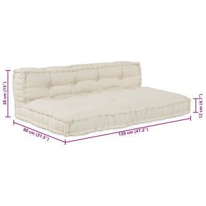 Palettensofa Kissen Creme 120x80 cm 2er Set