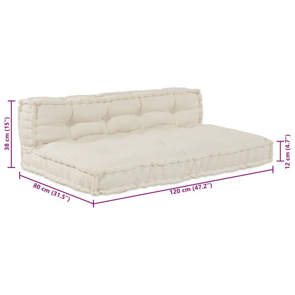 Palettensofa Kissen Creme 120x80 cm 2er Set