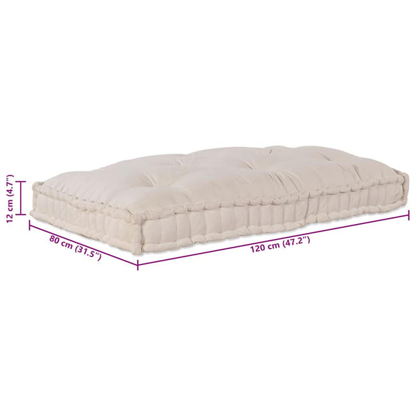 Palettenkissen Creme 120x80x12cm