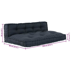 Palettensofa Kissen Anthrazit 120x80 cm 2er Set