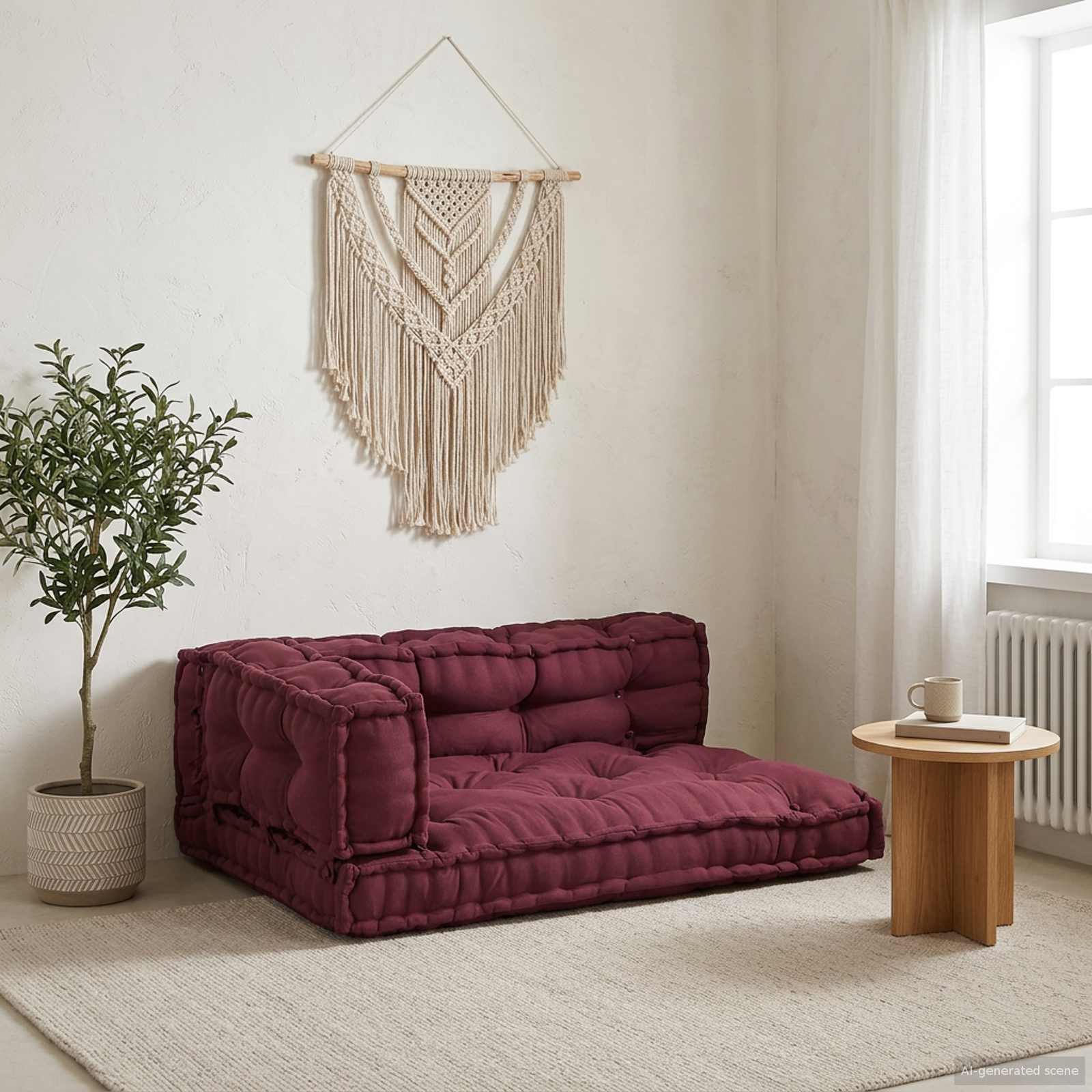 vidaXL Coussins de palette pour canapé 3 pcs marron châtaigne 120 x 80 x 38 cm tissu