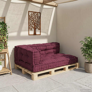 vidaXL Coussins de palette pour canapé 3 pcs marron châtaigne 120 x 80 x 38 cm tissu