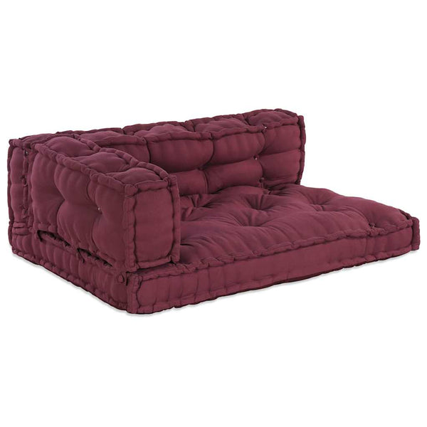 vidaXL Coussins de palette pour canapé 3 pcs marron châtaigne 120 x 80 x 38 cm tissu