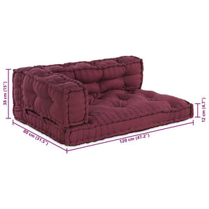 vidaXL Coussins de palette pour canapé 3 pcs marron châtaigne 120 x 80 x 38 cm tissu