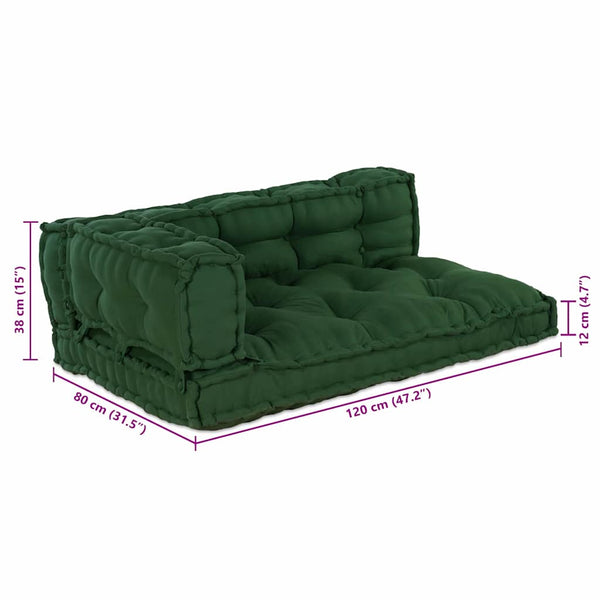 Palettensofa Kissen Grün 3er Set