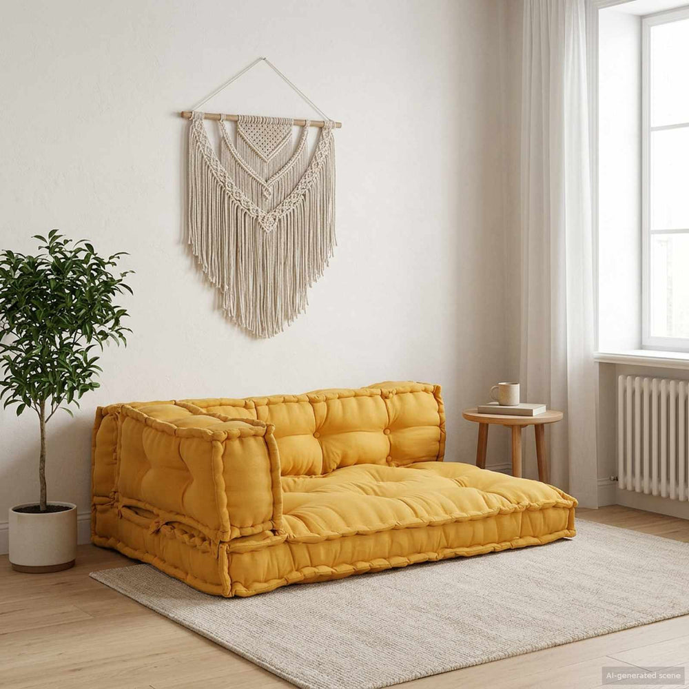 Palettensofa Kissen Gelb 3er Set