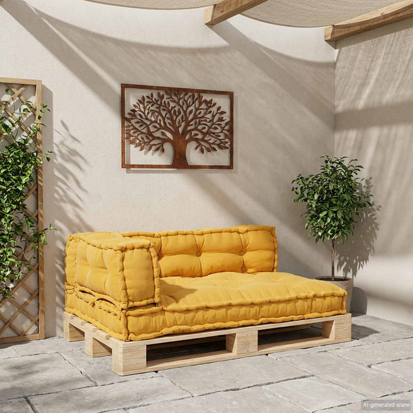 Palettensofa Kissen Gelb 3er Set