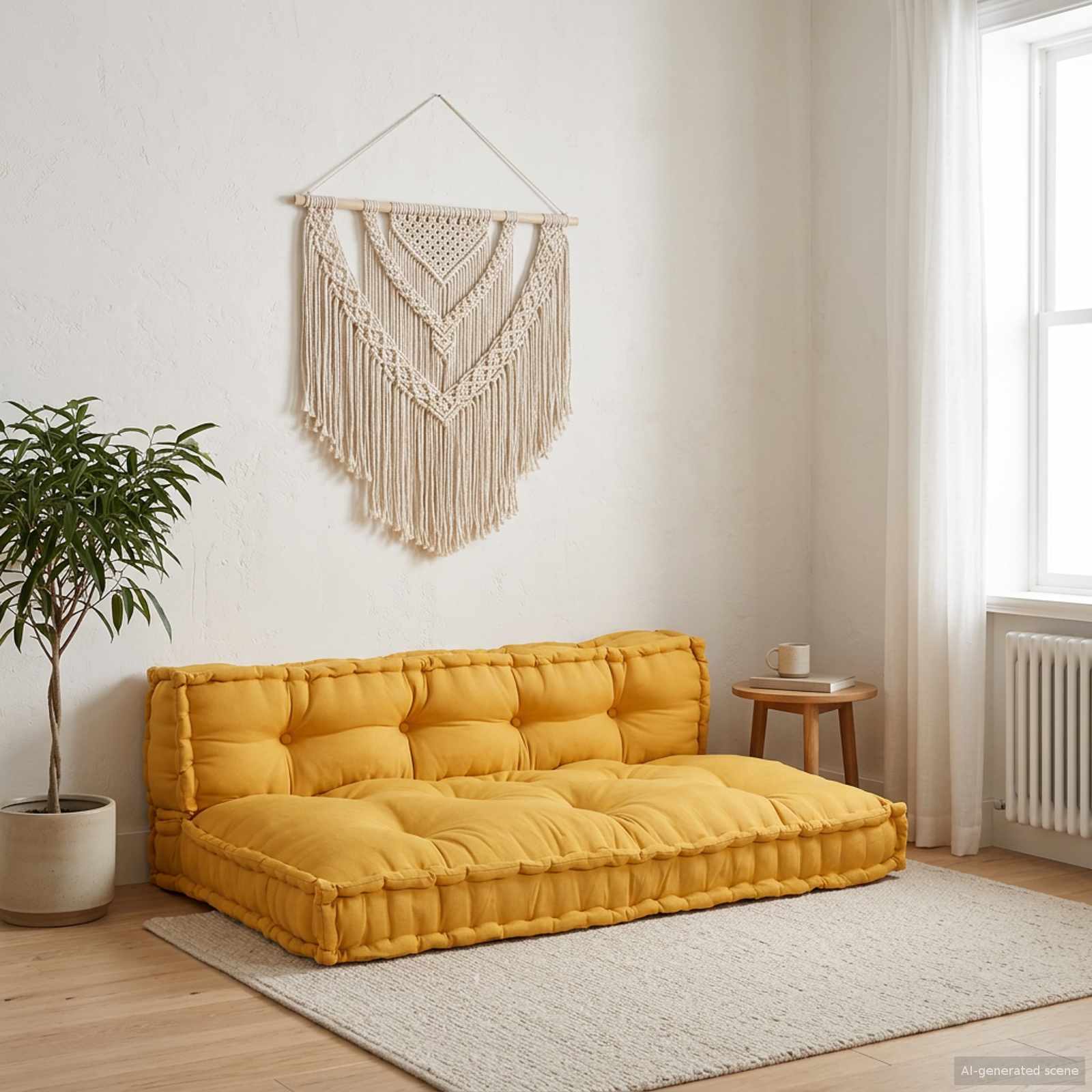 Gelbe Palettenkissen 2er Set 120x80 cm