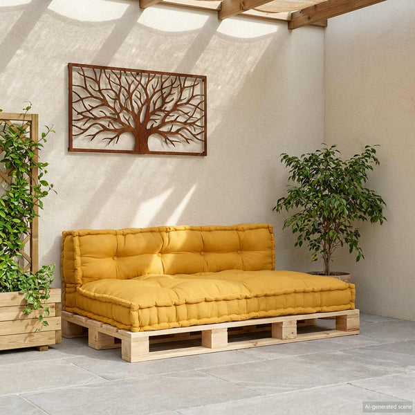 Gelbe Palettenkissen 2er Set 120x80 cm
