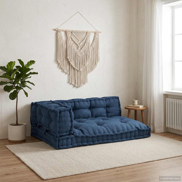 Palettenkissen 3er Set Indigo Stoff