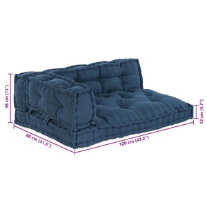 Palettenkissen 3er Set Indigo Stoff