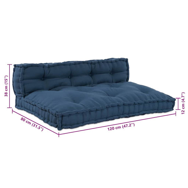 Palettensofa Kissen Indigo 120x80cm 2er Set