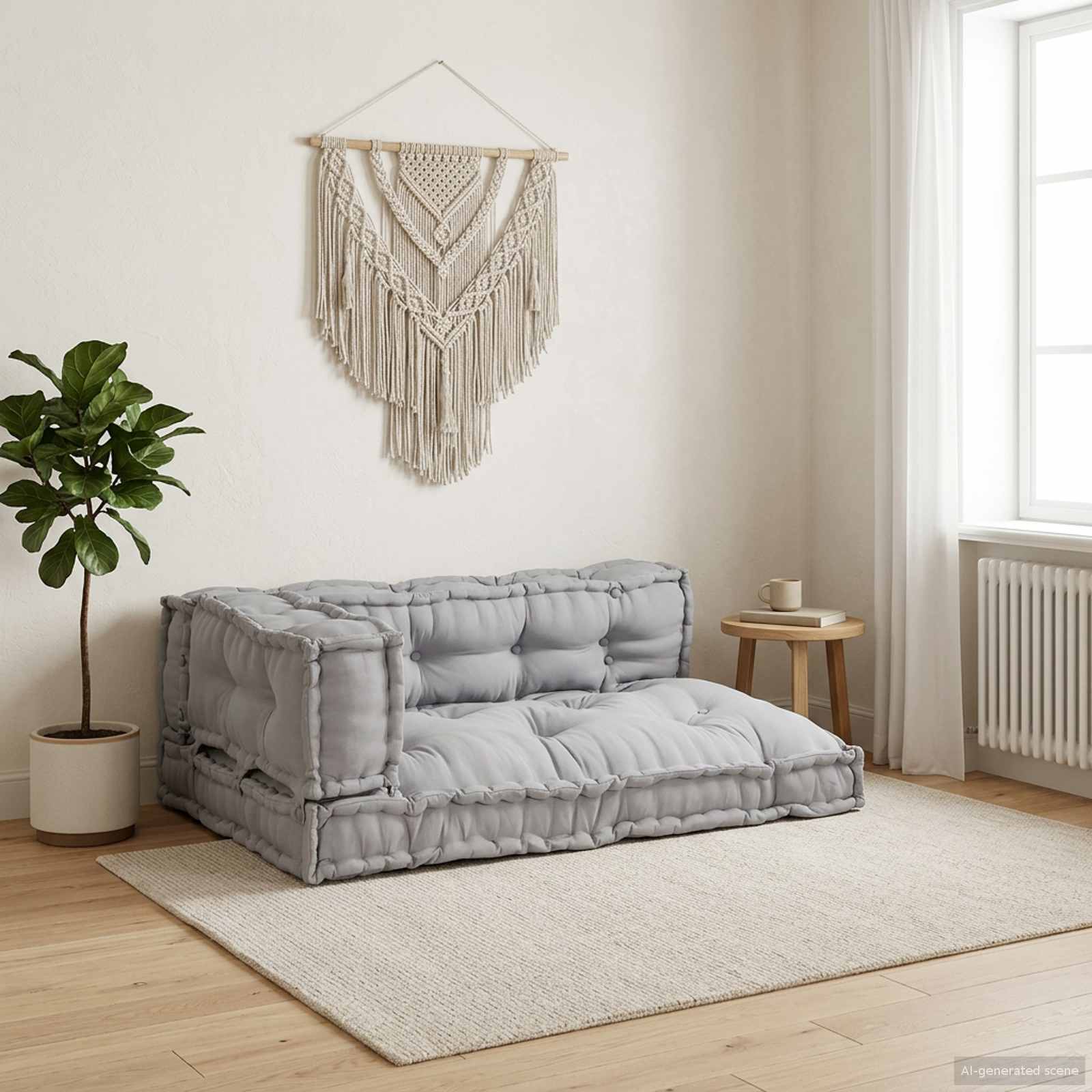 Palettensofa Kissen Set Grau 120x80 cm