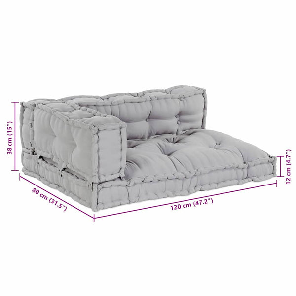 Palettensofa Kissen Set Grau 120x80 cm