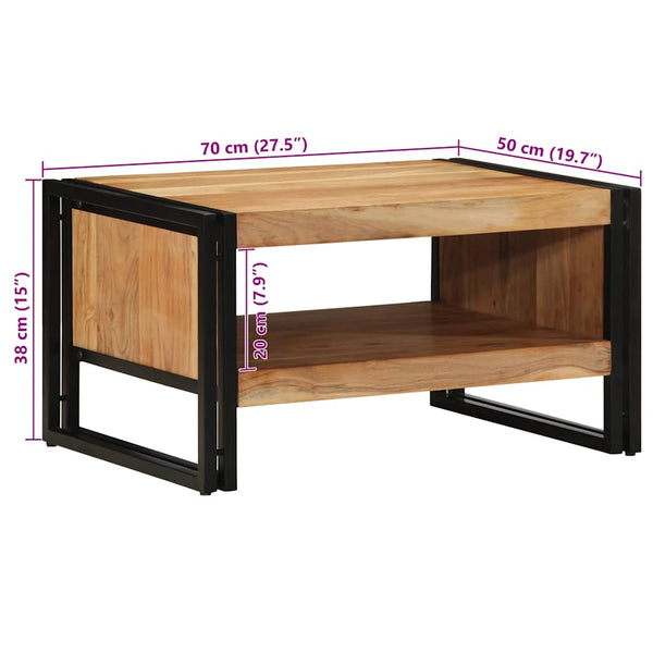 Akazie Couchtisch 70x50 cm Massivholz