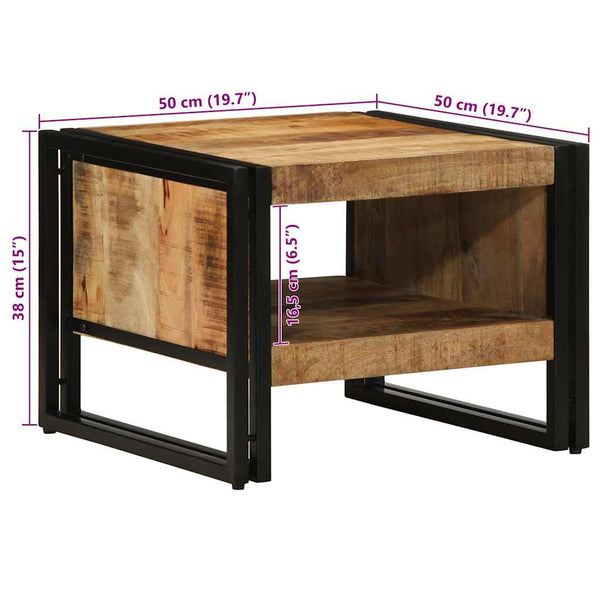 Couchtisch Mango Massivholz 50x50 cm