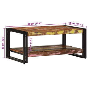 Mehrfarbiger Couchtisch Altholz 90x50 cm