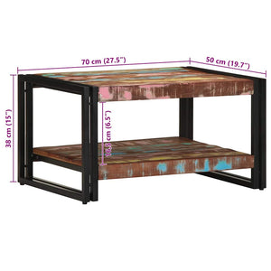 Mehrfarbiger Couchtisch Altholz 70x50 cm