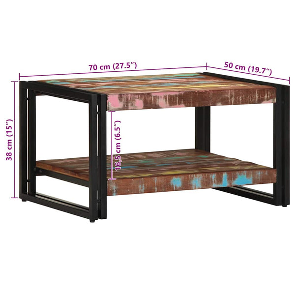Mehrfarbiger Couchtisch Altholz 70x50 cm