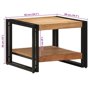 Akazie Couchtisch Massivholz 50x50 cm