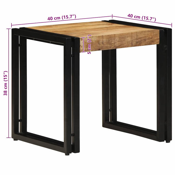 Couchtisch Braun Mango Massivholz 40x40 cm