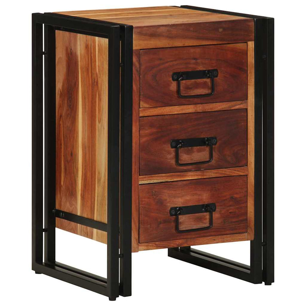 Nachttisch Braun Massivholz Akazie 40x40x59 cm