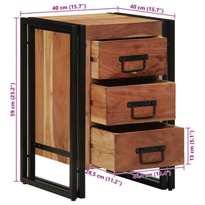 Nachttisch Braun Massivholz Akazie 40x40x59 cm