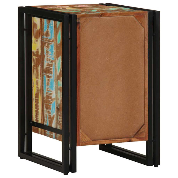 Massiver Nachttisch aus upgecyceltem Holz 40x40x59 cm
