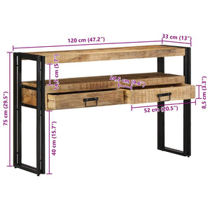 Konsolentisch Braun 120 cm Mango Massivholz