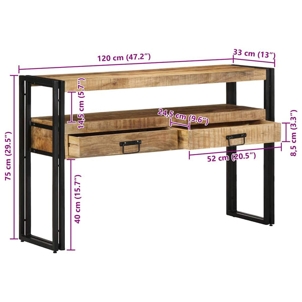 Konsolentisch Braun 120 cm Mango Massivholz