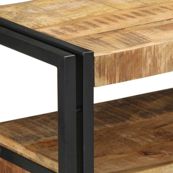 Konsolentisch Braun mit Regal Mango Massivholz 90cm